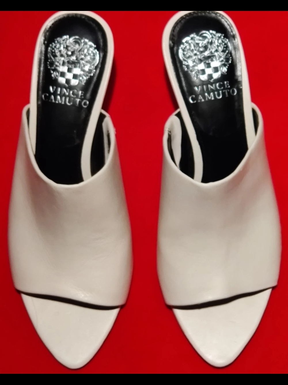 Vince Camuto Pileesa Heel Sandal Pointed Toe Leather Mule New Flawless
